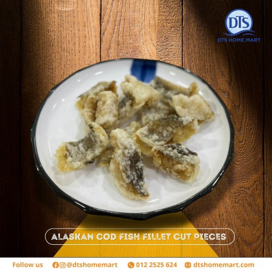 Alaskan Cod Fish Fillet Cut Pieces  300g