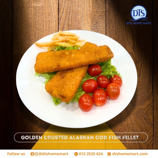 Golden Crusted Alaskan Cod Fish Fillet Golden Crusted Alaskan Cod Fish Fillet