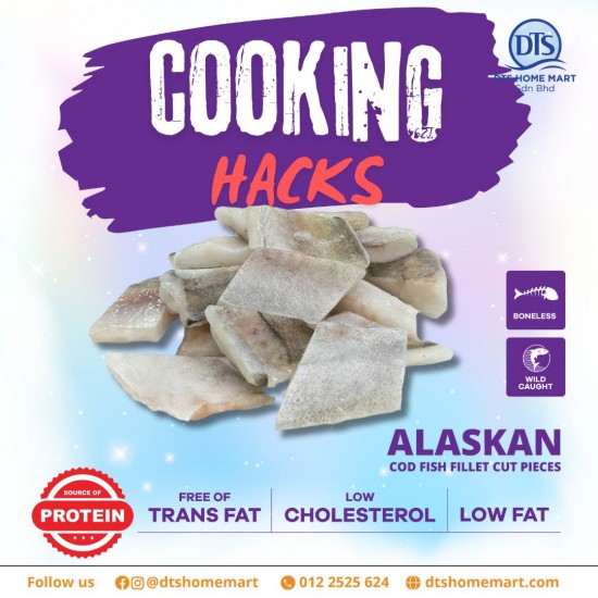 Alaskan Cod Fish Fillet Cut Pieces Alaskan Cod Fish Fillet Cut Pieces