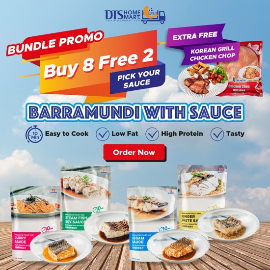 Buy 8 Free 2 + Free Korean Chicken Chop - Barramundi Fish with Sauce @ Easy-to-Cook Buy 8 Free 2 + Free Korean Chicken Chop - Barramundi Fish with Sauce @ Easy-to-Cook